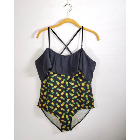 Mrs. Spicy Women's Sexy Cute design One-piece Black Pineapple Swimwear XL 1089 - Picture 7 of 11